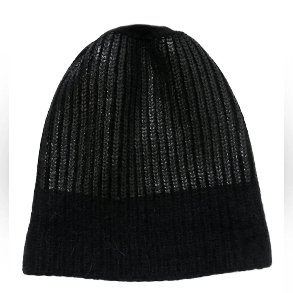Joe Fresh black metallic wool lined beanie Hat